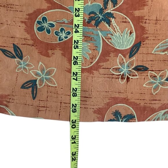 Tommy Bahama Orange Floral‎ Hawaiian Silk Shirt Men's Size Medium - Picture 4 of 5